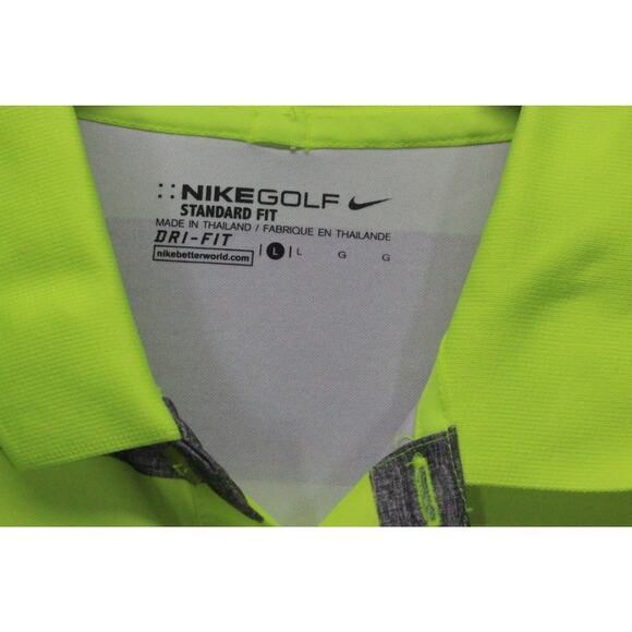 Nike Golf Dri-Fit Men's Short Sleeve Standard Fit Polo Shirt Large Gray Green - Picture 3 of 5